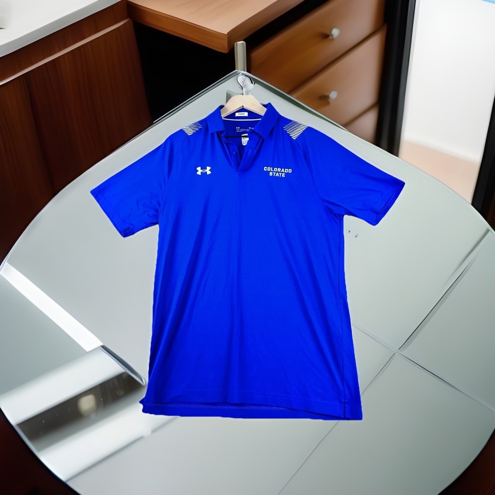 Under Armour Colorado State Polo Size Medium Color Blue. Loose ISO-CHILL.